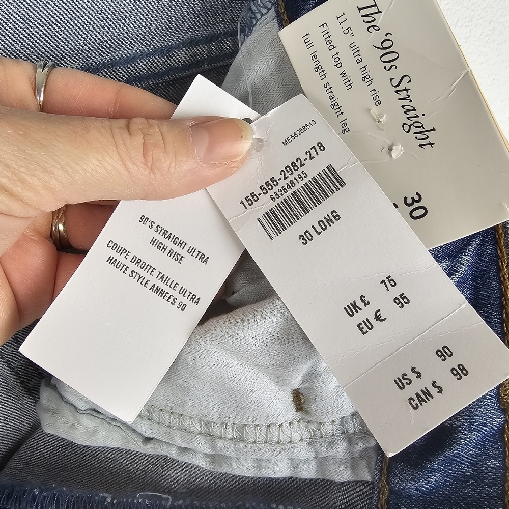 Abercrombie & Fitch Ultra High Rise "The 90's Straight" Jeans NWT - Picture 3 of 13